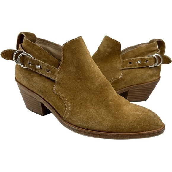rag & bone Shoes - Rag Bone Shoes Womens 38 Tan Brown Ankle Boot Vanilla Suede Leather Ankle Strap